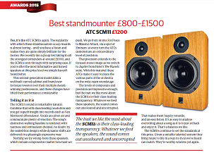 ATC SCM 11 - What Hi Fi? Sound and Vision Awards 2015 — Best standmounter £800-£1500