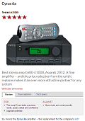 CYRUS 6a - What Hi-Fi Best stereo amp &pound;600-&pound;1000, Awards 2012