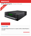Cyrus CDi - What Hi Fi? Sound and Vision Awards 2016 — Best CD player £500+